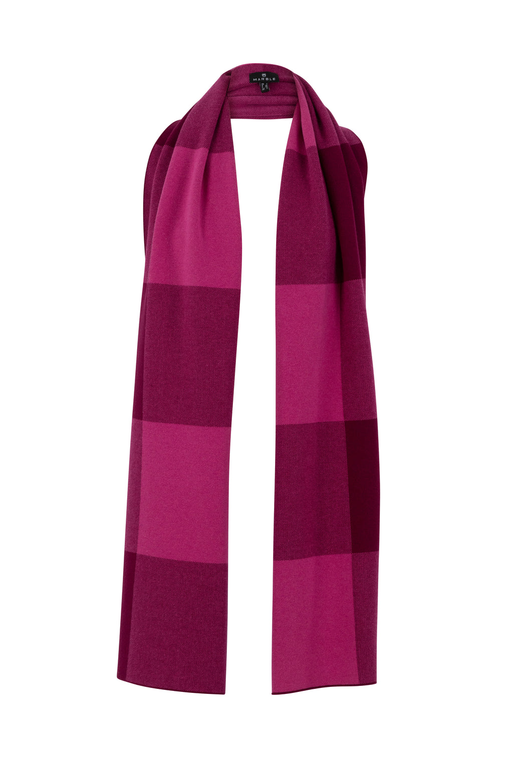 Elevate your winter style with our Wine Pink Tones Square Pattern Long Line Woven Knit Scarf. Crafted with care, this fashionable accessory adds a touch of sophistication to any ensemble. Stay cozy and chic all season long.  Available at Evelin Brandt boutique for all your boutique fashion online