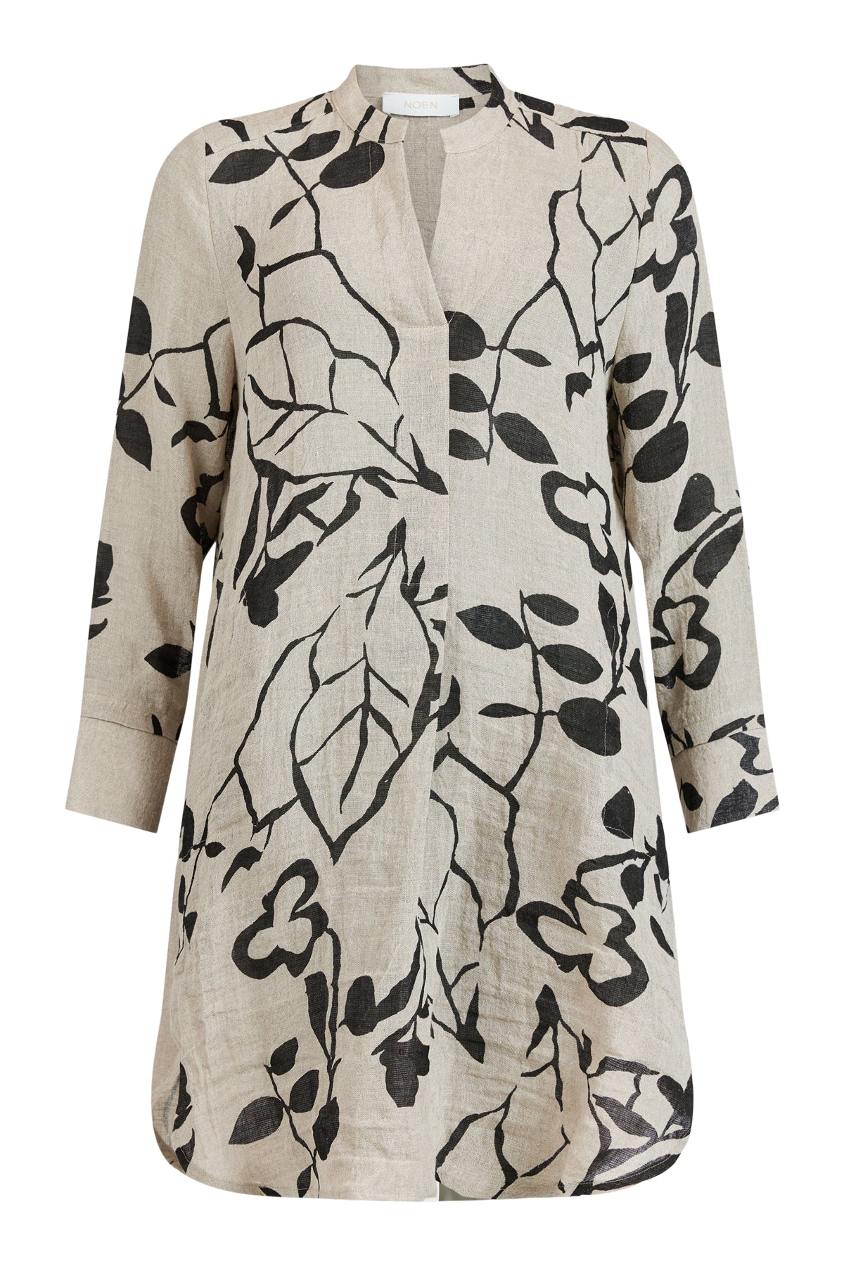 Noen Sand Texture Tunic/Dress With Leaf Print