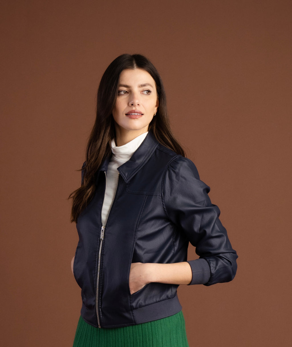 Discover the Perfect Blend of Comfort and Style with our Navy 2-Way Stretch Wax Coated Relaxed Fit Jacket. Featuring a Collar, Gathered Shoulder Detail, and Elasticated Ribbed Hem, this Outerwear is both Fashionable and Functional. The Jacket comes with a Lining for added comfort. Complete the Stylish Look with your Favourite Jeans and Zip Closure Long Sleeve Shirt.