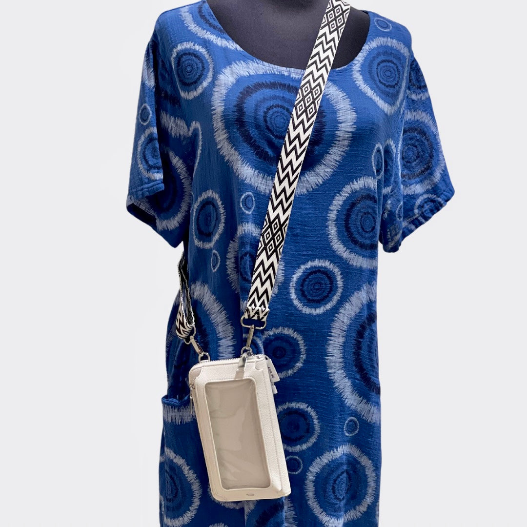 Royal Blue Printed Cotton Summer Dress – Evelin Brandt