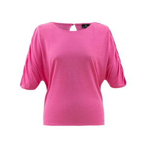 Marble Pink Ruched Sleeve Top