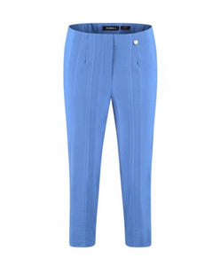 Blue Summer Robell Marie Crop Seersucker Trouser