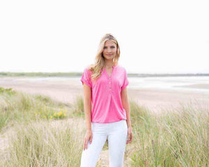 Marble Pink V Neck Tunic