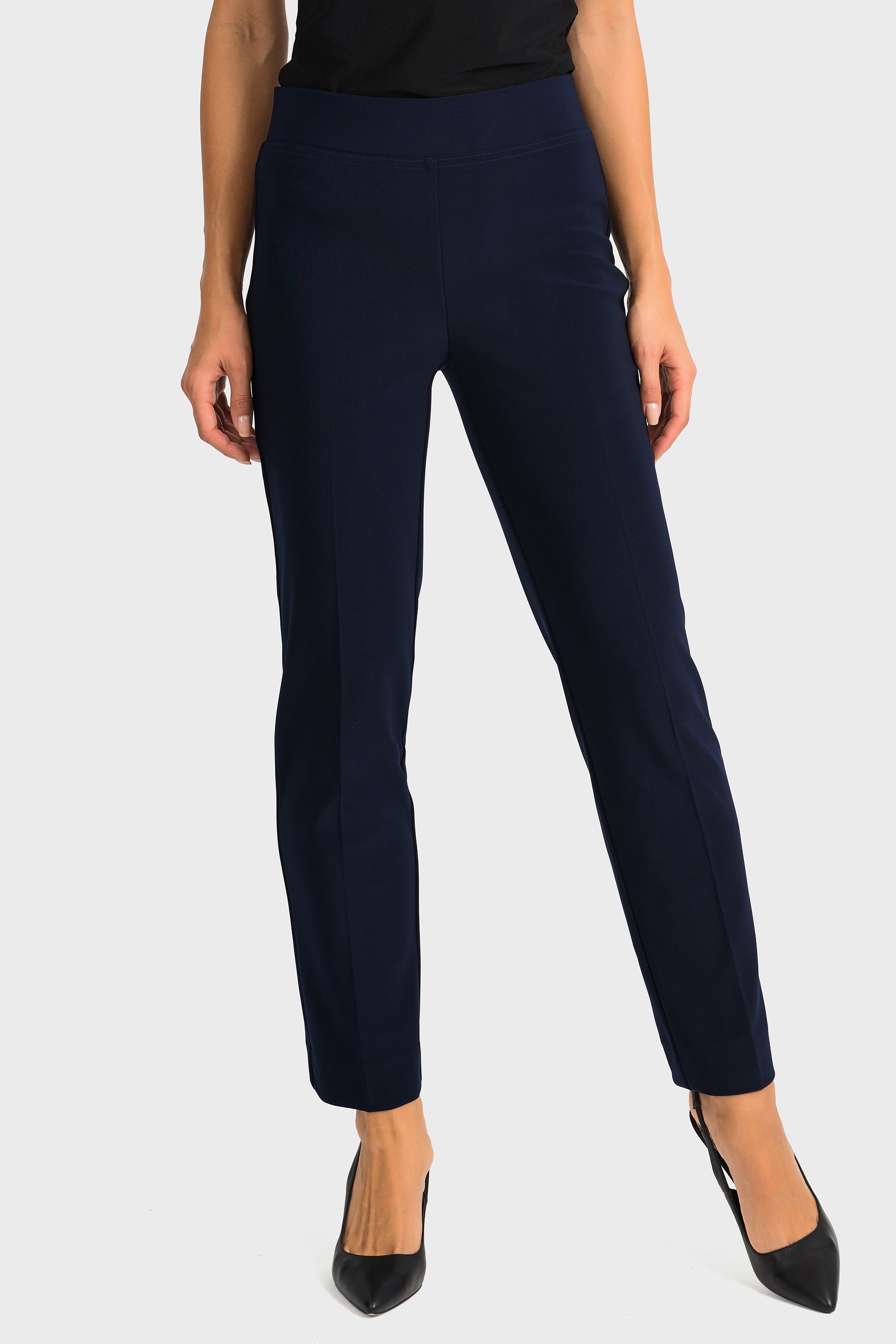 Navy Pull On Classic Stretch Trouser